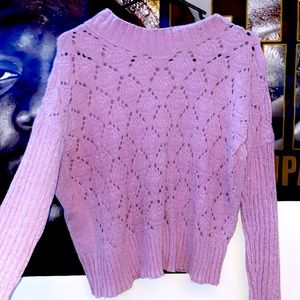 crop led lavender sweater